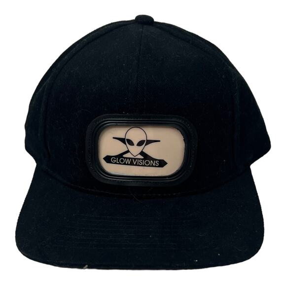 GloGo Glow Visions VTG 90s Otto Glow Cap Strap Back Black NEW Adult OS One Size - Picture 2 of 8